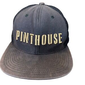 Pint House Brewery Co Mesh Trucker Hat Gold Embroidered Logo Adjustable Mens